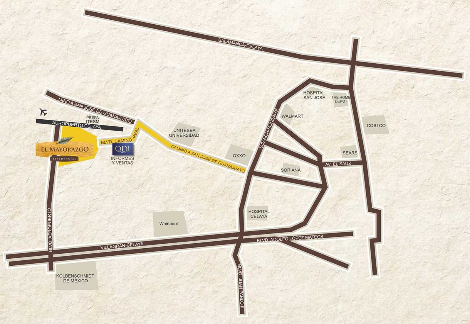 Location of our Residential Development - El Mayorazgo Residencial in Celaya
